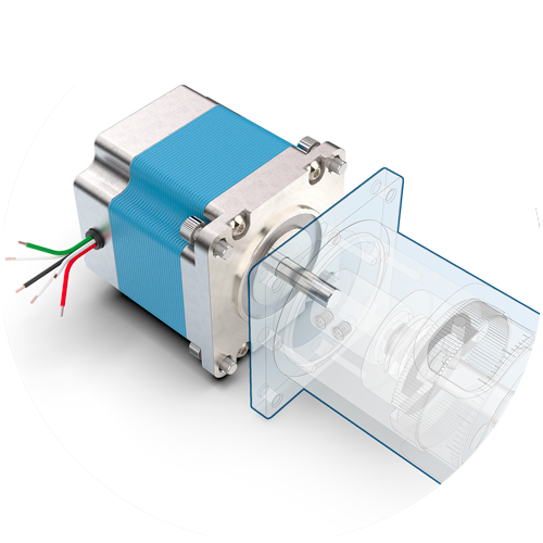 NEMA 12 stepper motor on its side