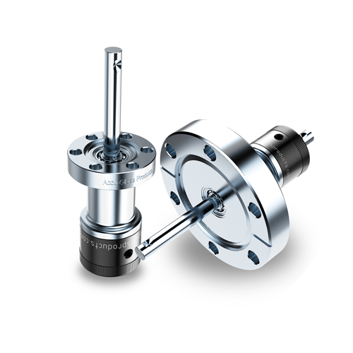 Elastomer sealed rotary feedthroughs w/CF Flange