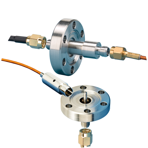 Single and double-ended grounded coaxial SMA CF feedthroughs