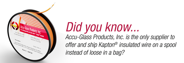 Spool of Kapton insulated wire with text