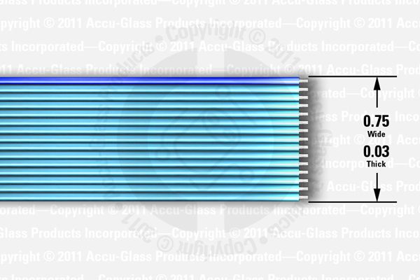 15-way FEP-insulated blue ribbon cable (0.75" wide x 0.03" thick)