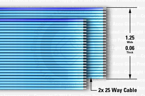 25-way x2 FEP-insulated ribbon cable (1.25" wide x 0.06" thick)