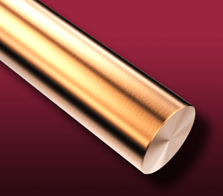 Close up of oxygen-free electronic grade (OFE) copper rod 