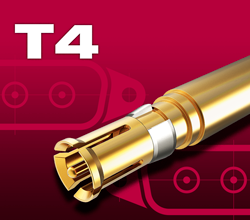 Close up of TYPE: T-4 coaxial contact