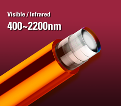 Close up of one polyimide buffer VIS/NIR cable