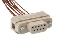 Connector to Cable - 9 Way Female - PEEK, Kapton Connector to Cable - 9 Way Female - PEEK, Kapton