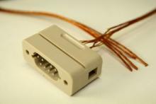 Connector to Cable - 4 Thermocouple Pairs - Male, PEEK Connector to Cable - 4 Thermocouple Pairs - Male, PEEK