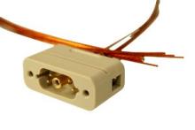 Connector to Cable - 1 Coax, 4 Instrumentation - Male, PEEK Connector to Cable - 1 Coax, 4 Instrumentation - Male, PEEK