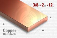OFE Copper Bar, 0.375"x2"x12" OFE Copper Bar, 0.375"x2"x12"