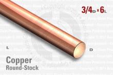 OFE Copper Rod - 0.750" OD, 6" Long OFE Copper Rod - 0.750" OD, 6" Long