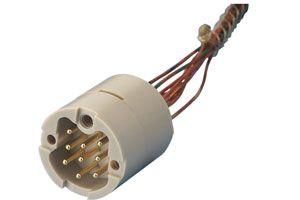 9 Pin In-Vacuum male PEEK (Polyether ether ketone) connector to Round / Circular cable / wire assembly 9 Pin In-Vacuum UHV male PEEK (Polyether ether ketone) connector to Round / Circular cable / wire assembly