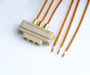 3 Kapton Coaxial Cables Connected to a Female PEEK D-Type Connector