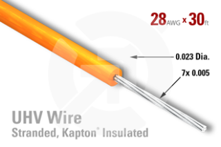 28 AWG - Stranded Core Wire, Kapton Insulated