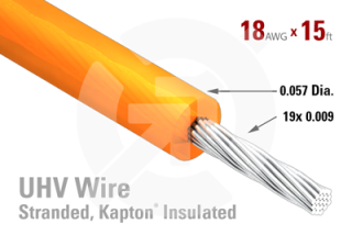 18 AWG - Stranded Core Wire, Kapton Insulated