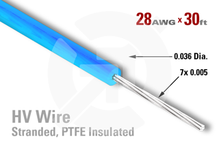 28 AWG - Stranded Core Wire - PTFE Insulated