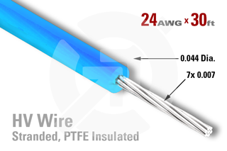 24 AWG, PTFE Insulated Stranded Core Wire