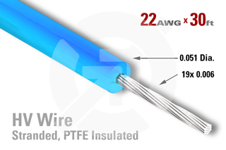 22 AWG, PTFE Insulated Stranded Core Wire