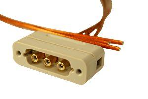we couldn't find the image here, we apologize 3 Kapton Coaxial Cables Connected to a Male PEEK D-Type Connector