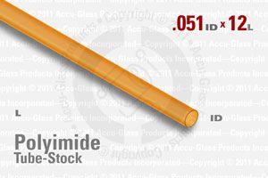 Polyimide Tube, 0.051" ID, 0.053" OD, 12" Long