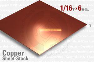 OFE Copper Sheet, 0.064" Thick 6" x 6"