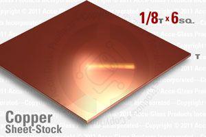 OFE Copper Sheet, 0.125" Thick 6" x 6"