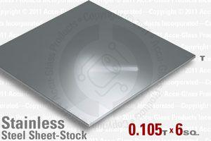 Stainless Steel Sheet, 0.105" Thick 6" x 6"