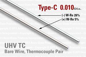 Type-C Thermocouple Pair Wire with an Outer Diameter of 0.01"