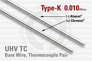 Type-K Thermocouple Pair Wire with an Outer Diameter of 0.01"