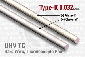 Type-K Thermocouple Pair Wire with an Outer Diameter of 0.032"