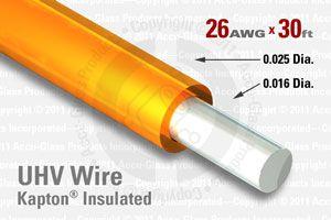 26 AWG - Solid Core Wire, Kapton Insulated
