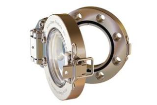 Viewport vacuum access door with a 4.5" CF flange