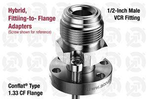 1/2" Male VCR Fitting to 1.33" CF Flange Adapter