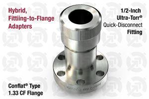 1/2" Ultra-Torr Fitting to 1.33" CF Flange Adapter