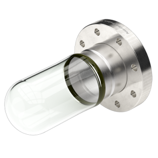 2.50 Diameter, Domed Pyrex Tube / 4.50 CF Flange / Non-Magnetic