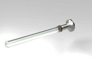 0.50 Diameter, Domed Glass Tube / NW16 KF Flange / Magnetic 0.50 Diameter, Domed Glass Tube / NW16 KF Flange / Magnetic