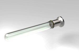 0.75 Diameter, Domed Glass Tube / NW16 KF Flange / Magnetic 0.75 Diameter, Domed Glass Tube / NW16 KF Flange / Magnetic