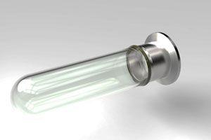 .50 Diameter, Domed Glass Tube / NW40KF Flange / Magnetic .50 Diameter, Domed Glass Tube / NW40KF Flange / Magnetic