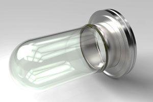 2.50 Diameter, Domed Glass Tube / NW63 LF Flange / Magnetic 2.50 Diameter, Domed Glass Tube / NW63 LF Flange / Magnetic