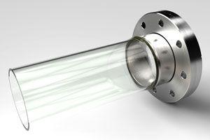 2.50 Diameter, Open-End Pyrex Tube / 4.50 CF Flange Non-Magnetic 2.50 Diameter, Open-End Pyrex Tube / 4.50 CF Flange Non-Magnetic