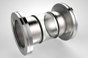 2.50 Diameter, Open Glass Tube / Dual ISO NW63 LF Flange / Magnetic 2.50 Diameter, Open Glass Tube / Dual ISO NW63 LF Flange / Magnetic