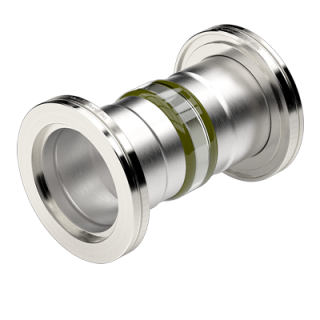 2.50 Diameter, Open Glass Tube / Dual ISO NW63 LF Flange / Non-Magnetic