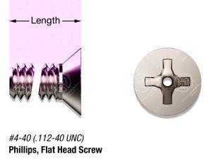 3/8" SS, #4-40 Vented Phillips Flat Head Screw