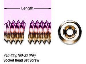 3/8" SS, #10-32 Vented Hex Socket Head Set Screw