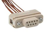 Connector to Cable - 9 Way Female - PEEK, Kapton Connector to Cable - 9 Way Female - PEEK, Kapton