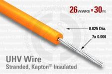 26 AWG - Stranded Core Wire, Kapton insulated