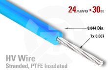 24 AWG - Stranded Core Wire - PTFE Insulated