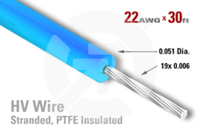 22 AWG - Stranded Core Wire - PTFE Insulated