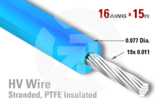 16 AWG - Stranded Core Wire - PTFE Insulated