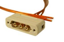 3 Kapton Coaxial Cables Connected to a Male PEEK D-Type Connector