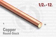 OFE Copper Rod - 0.500" OD, 12" Long
